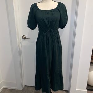 Old Navy - Puff sleeve midi dress - green - size XS